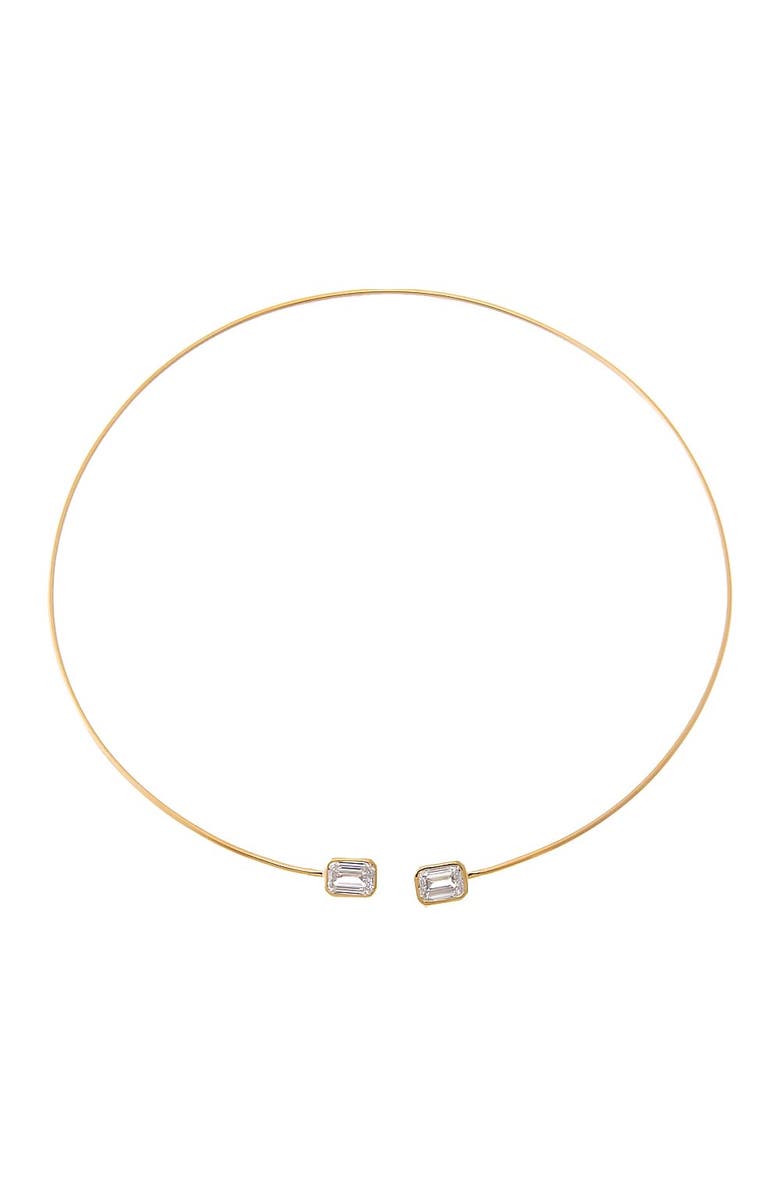 BY ADINA EDEN Lab Grown Diamond Double Bezel Emerald Collar Choker Necklace 14K, Main, color, 14K Gold