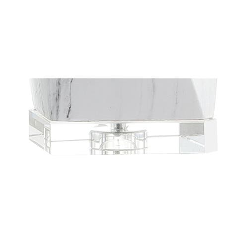 Jonathan Y Oslo 25.5" Ceramic Marble/crystal Led Table Lamp In White