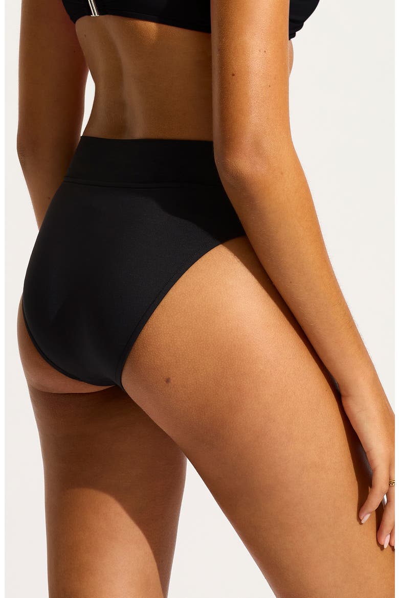 V-Front High Cut Bikini Bottoms, Alternate, color, BLACK