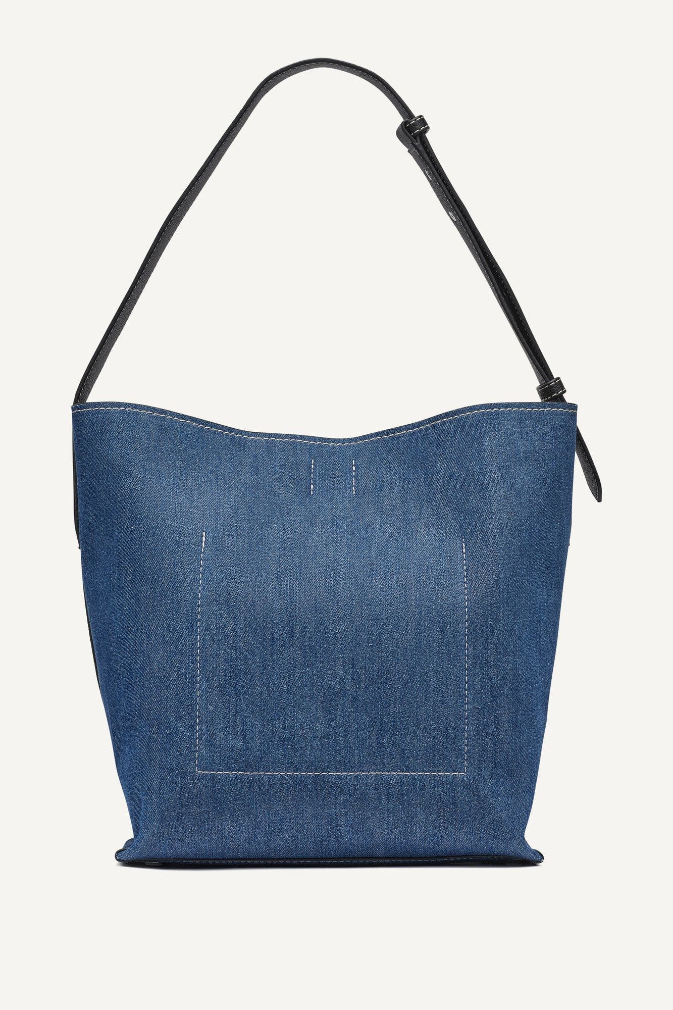 Nicole Dark Wash Bucket Bag, Alternate, color, Denim/Black