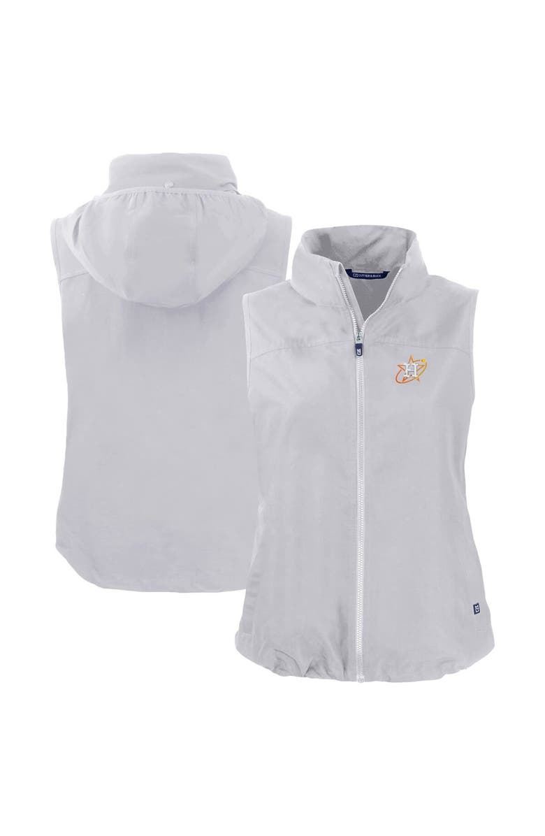 Cutter & Buck Women's Cutter & Buck  Gray Houston Astros City Connect Charter Eco Recycled Full-Zip Vest, Main, color, 