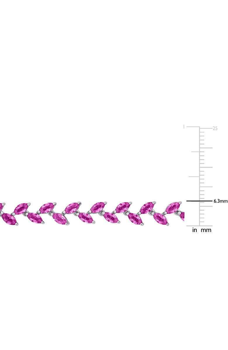 DELMAR Lab Grown Pink Sapphire Bracelet & Necklace Set, Alternate, color, Pink