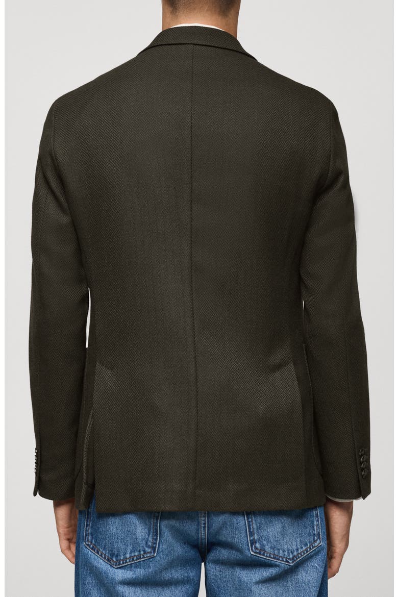 Slim Fit Herringbone Double Breasted Blazer, Alternate, color, GREEN