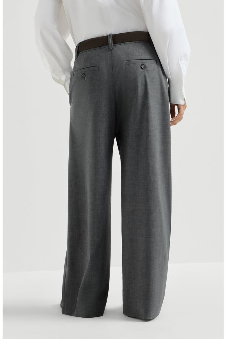 Tropical luxury wool tailored trousers with monili, Alternate, color, Dark Grey