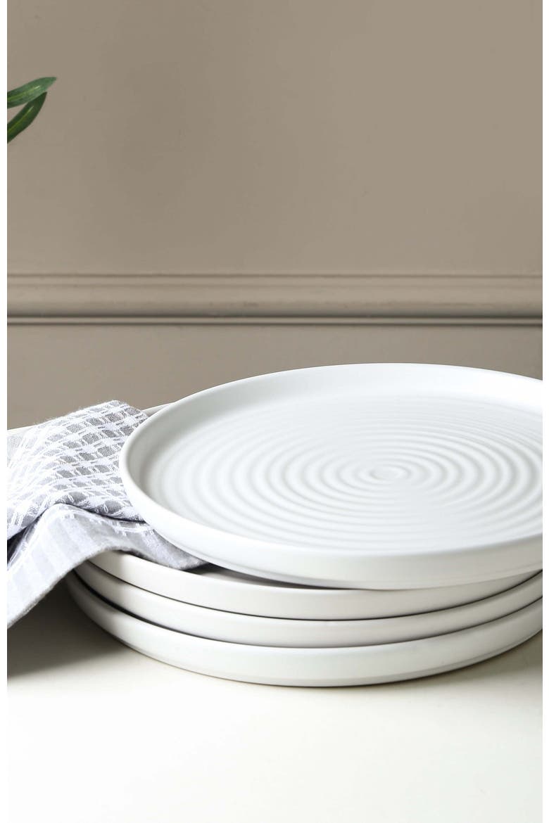 Elica Stoneware 12-Piece Dinnerware Set, Alternate, color, White