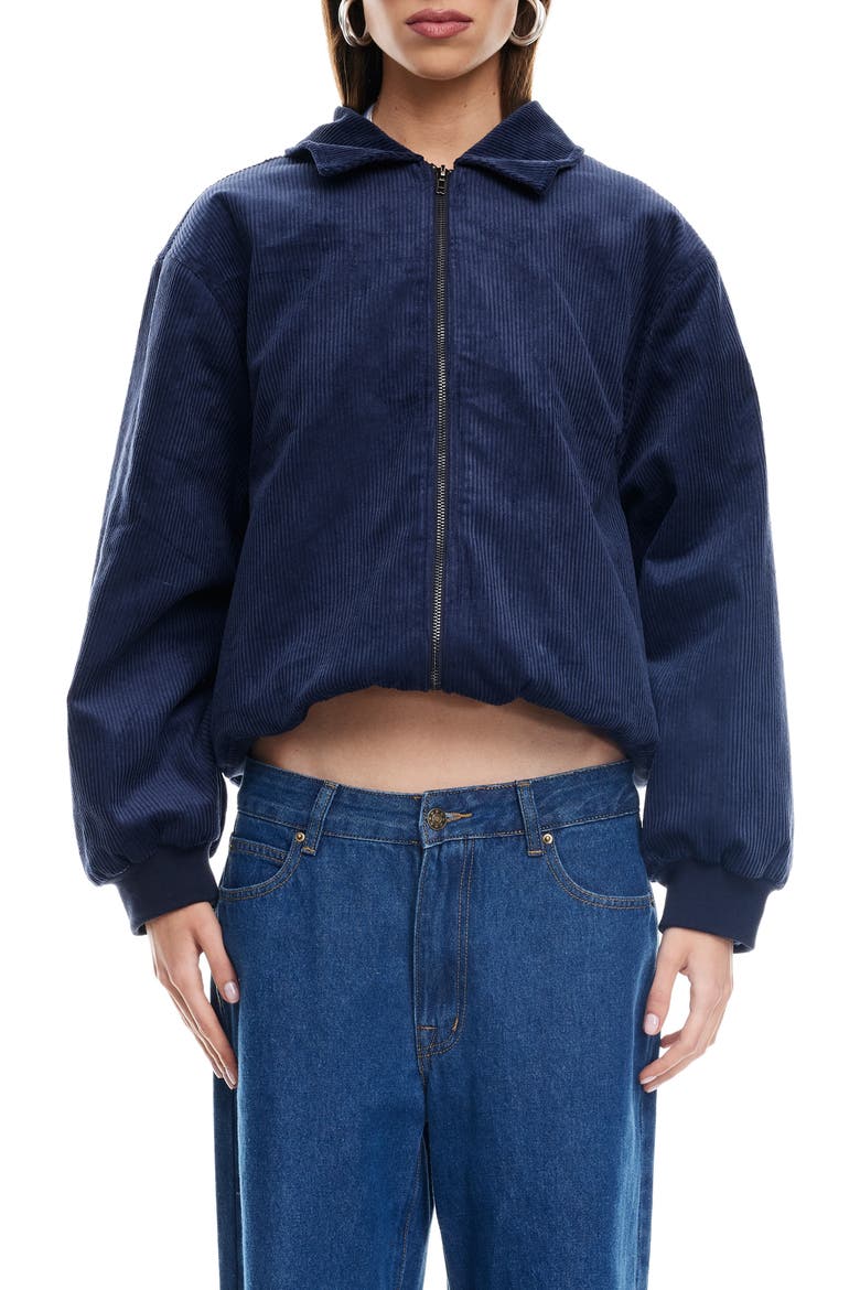 Corduroy Bomber Jacket, Main, color, MIDNIGHT