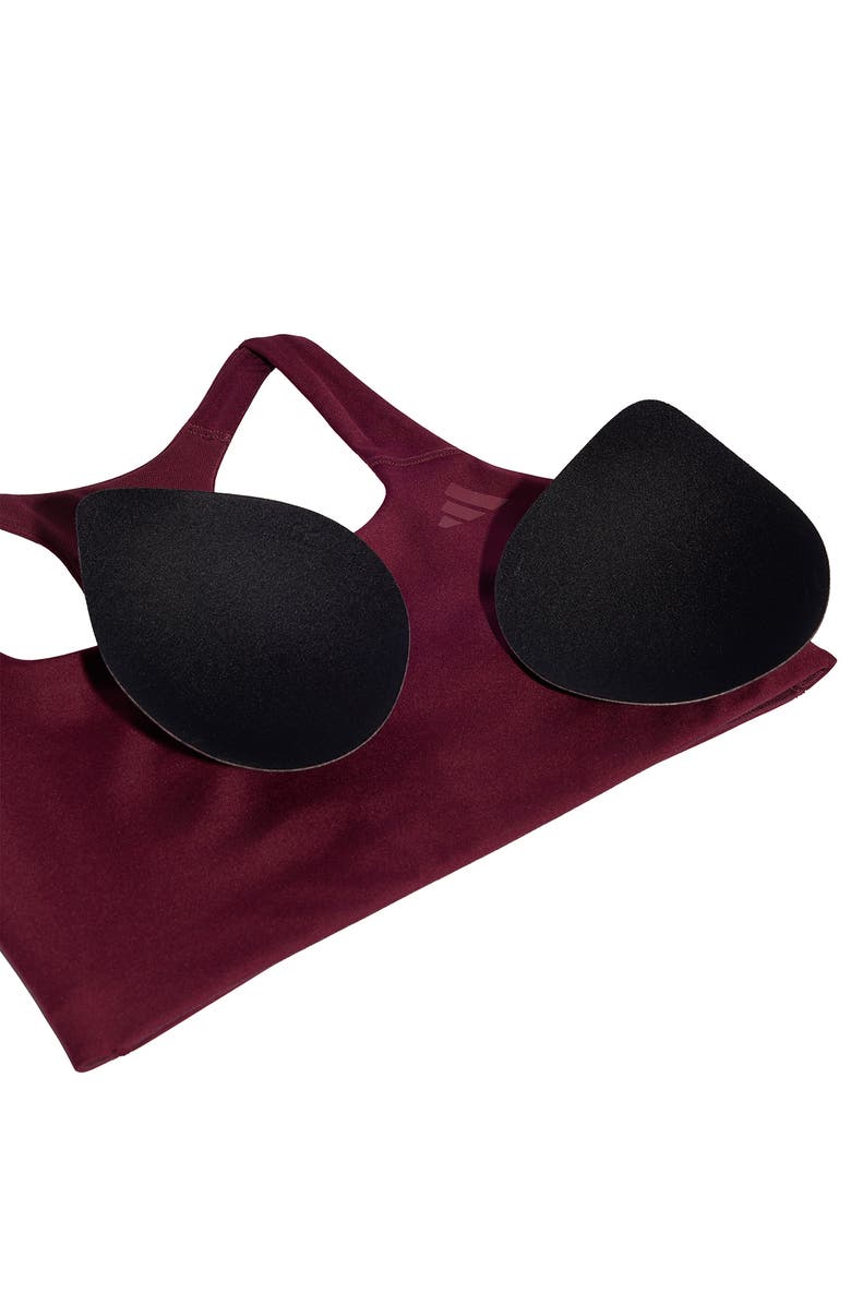 adidas Opt MS Square Neck Sports Bra, Alternate, color, Maroon