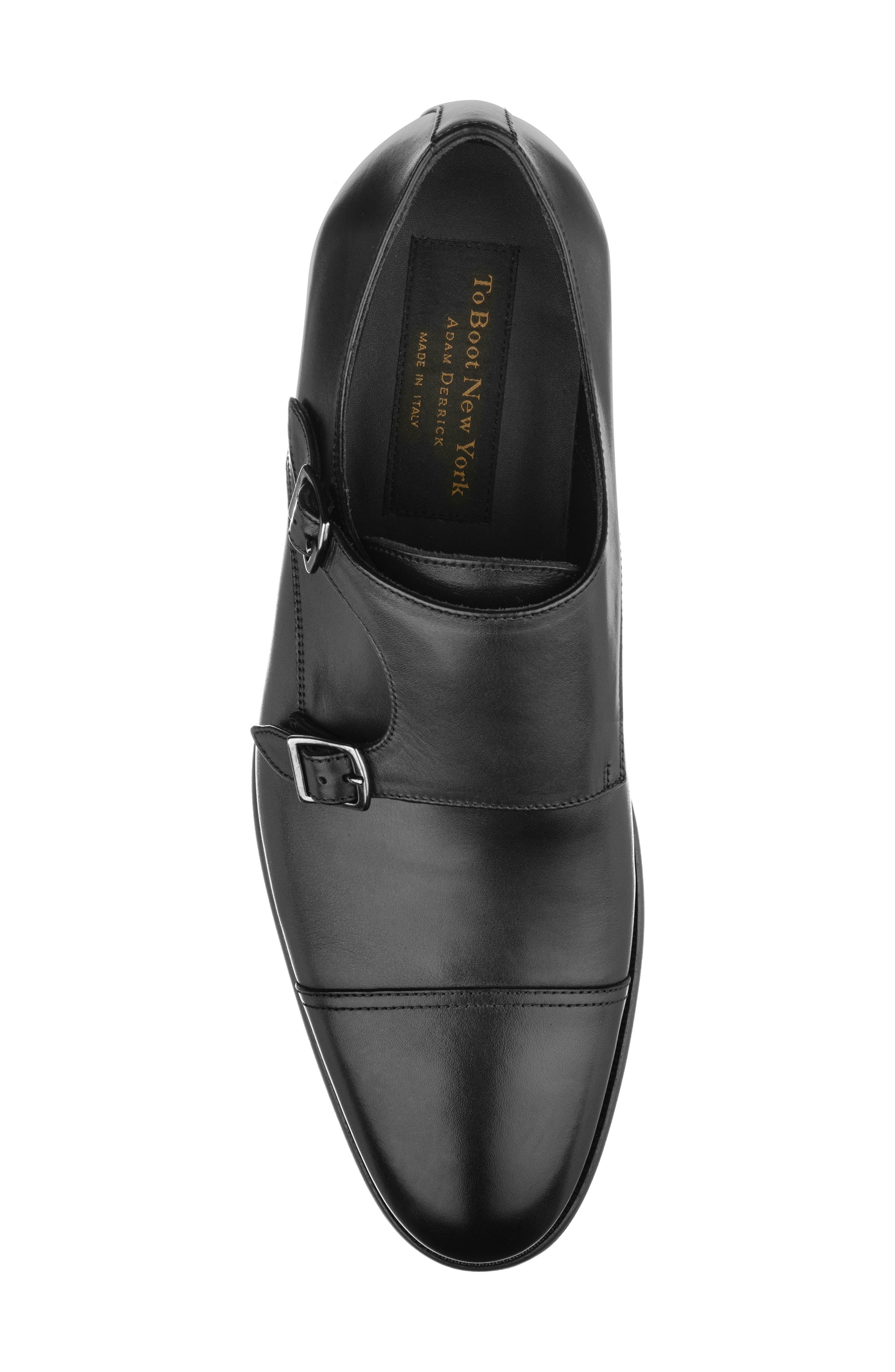 Hammill Cap Toe Double Monk Strap Shoe, Alternate, color, BLACK