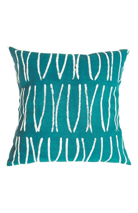 Sadza Lines Pillow Cover - Seychelles Teal 18'