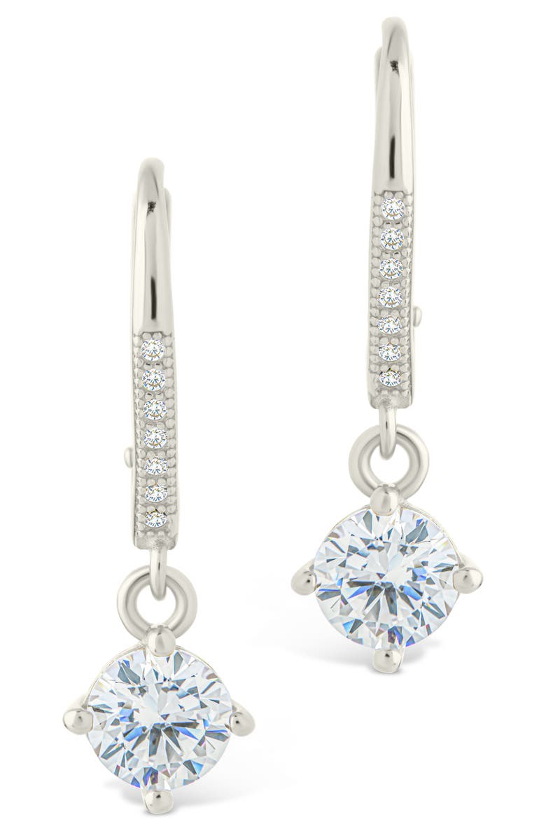Sterling Forever Matilda Brilliant Cubic Zirconia Drop Earrings, Alternate, color, Silver