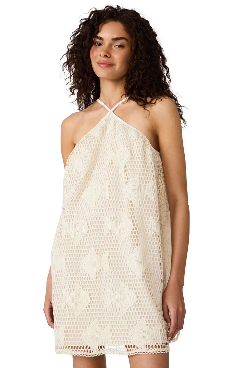 Steve Madden Petunia Open Stitch Sleeveless Dress, Alternate, color, Ivory