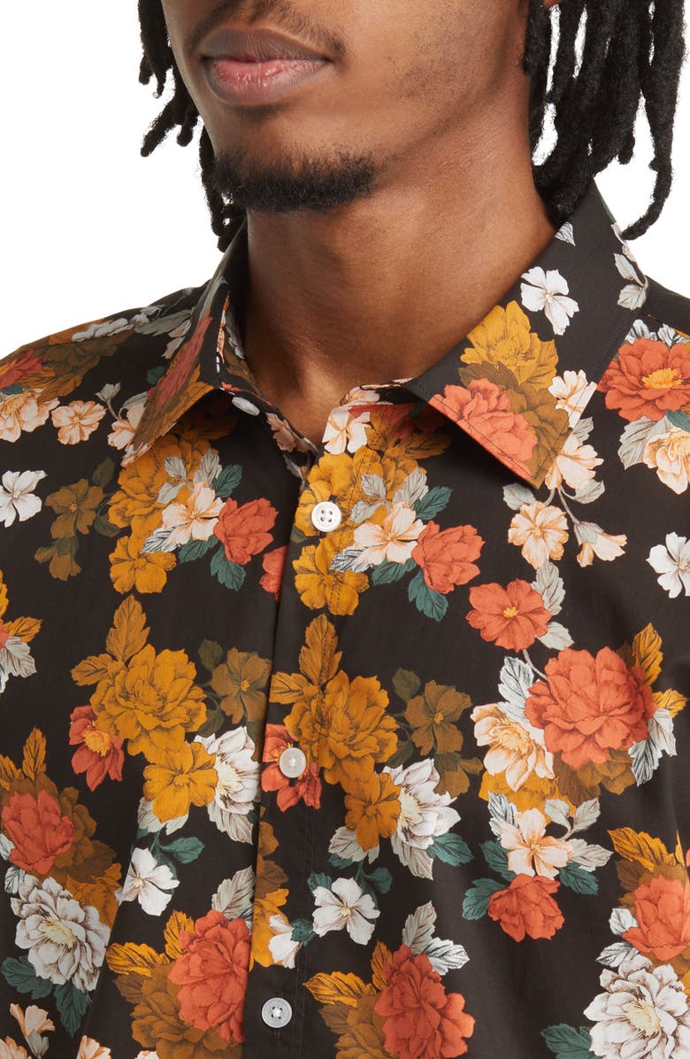 Good Man Brand Big On-Point Short Sleeve Organic Cotton Button-Up Shirt, Alternate, color,