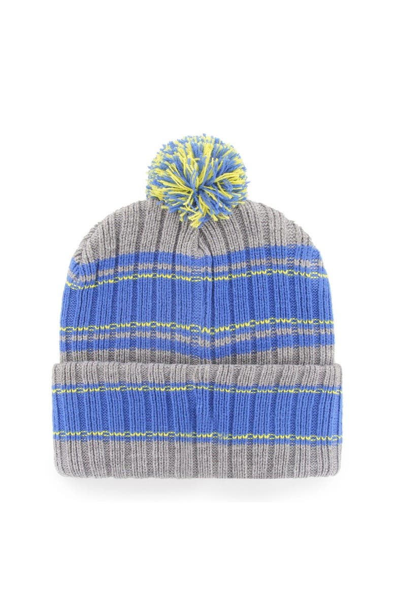 '47 Men's '47  Graphite Los Angeles Rams Rexford Cuffed Knit Hat with Pom, Alternate, color, Graphite