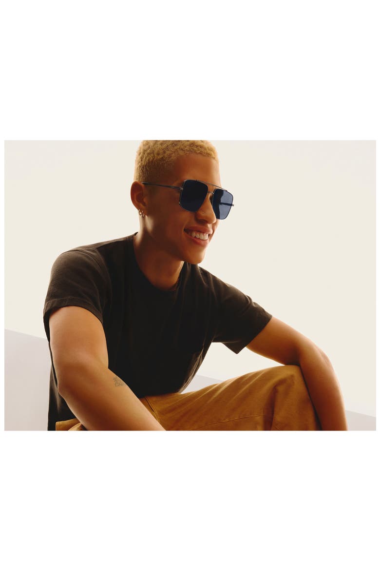 Level Out 60mm Aviator Sunglasses, Alternate, color, BRGNMTLNVY