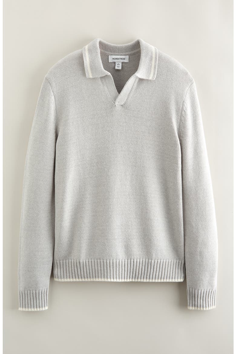 Kids' Collared Sweater, Main, color, GREY LIGHT HEATHER