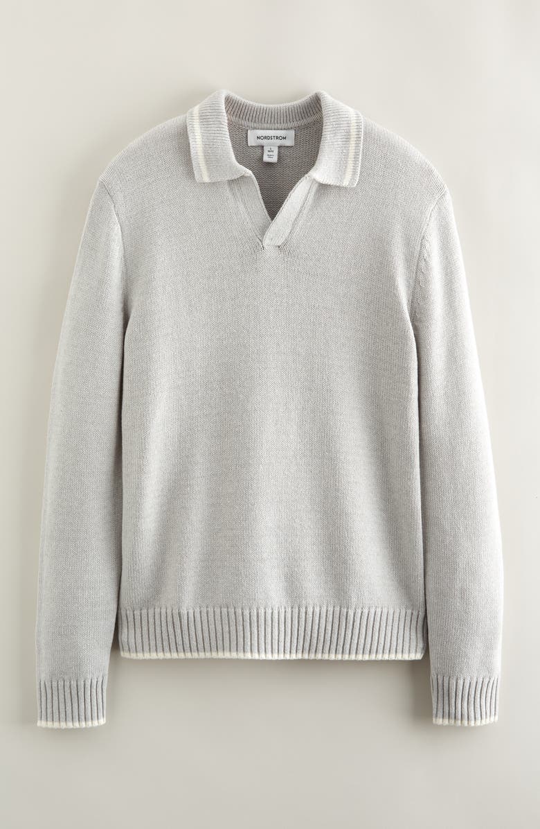 Nordstrom Kids' Collared Sweater, Main, color, Grey Light Heather