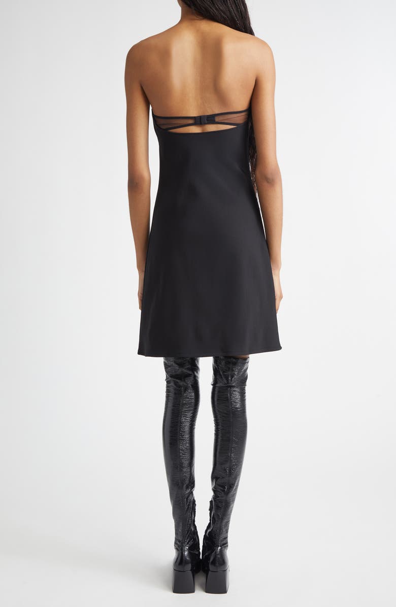 Courrèges Bustier Lingerie Strapless Jersey Minidress, Alternate, color, Black