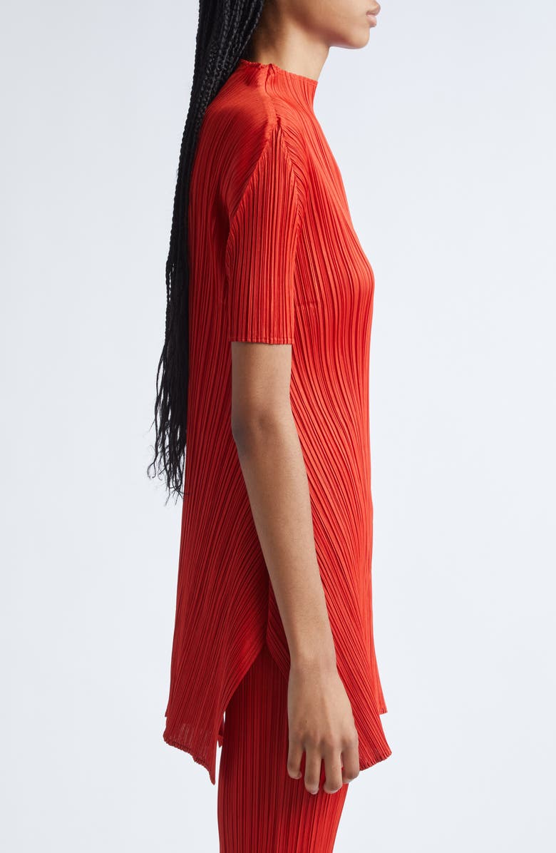 Pleats Please Issey Miyake Monthly Colors July Pleated Tunic, Alternate, color, Bright Red