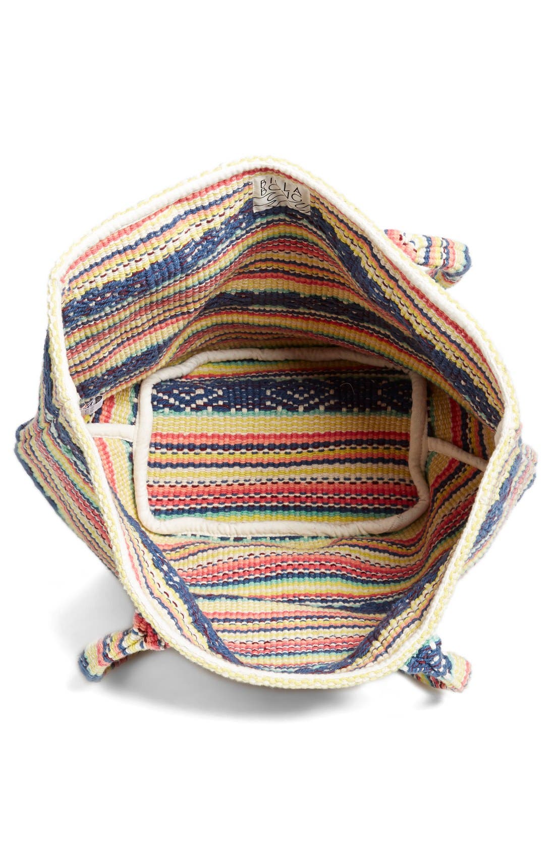 'Even Waves' Woven Beach Tote, Alternate, color, YELLOW MULTI