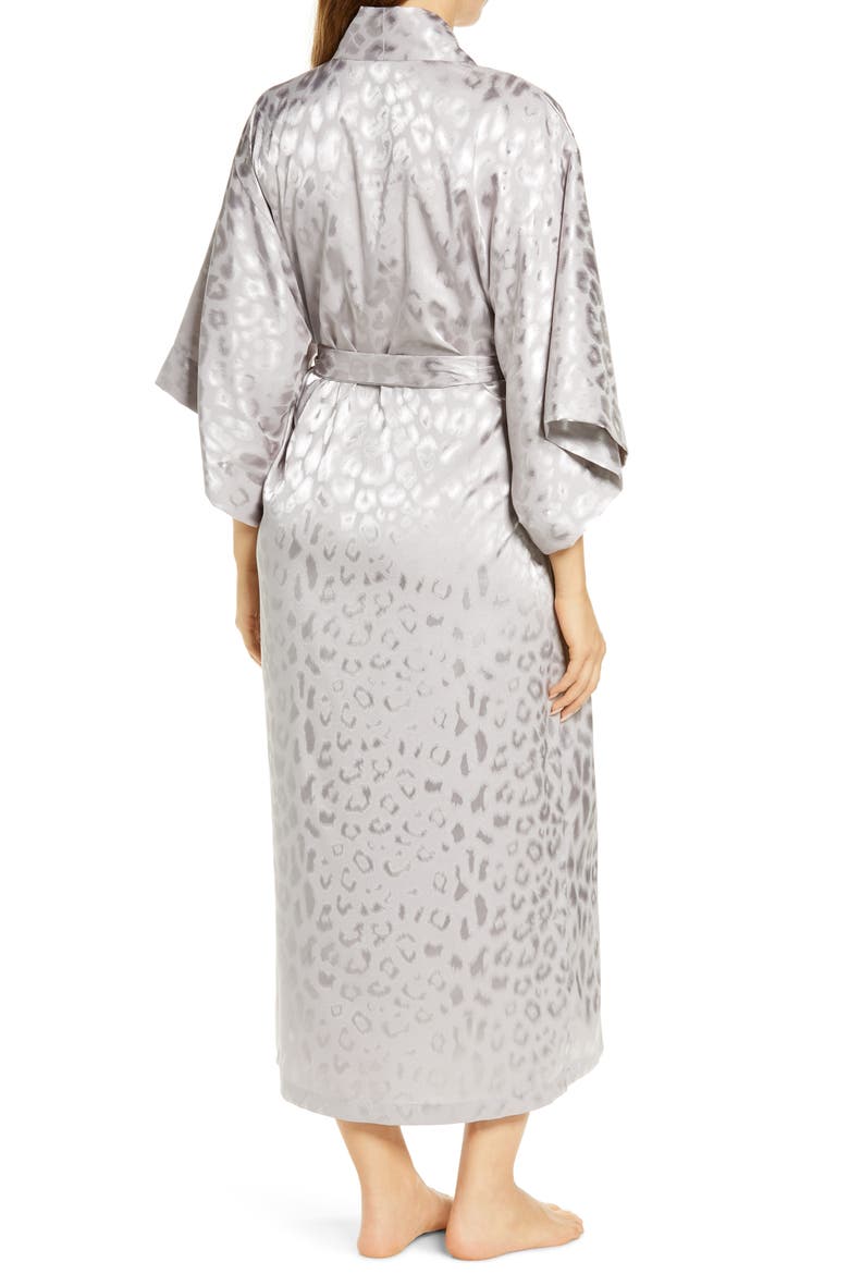 Decadence Leopard Jacquard Satin Robe, Alternate, color, SILVER PEARL