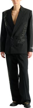 Balmain Wool blazer with "Sand Effect Amethyst" embroidery