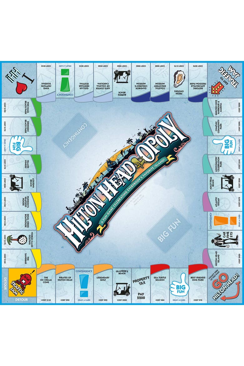Hilton Head Opoly Vacation Board Game, Alternate, color, Multicolored