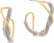 Juvell Two-Tone Twisted Hoop Earrings