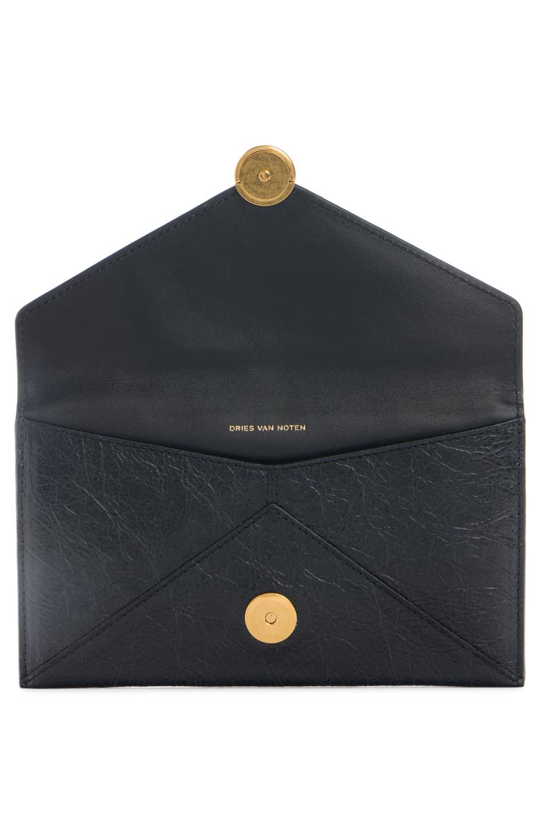 Dries Van Noten Leather Envelope Clutch, Alternate, color,