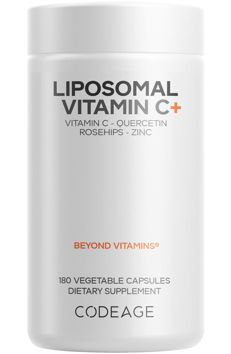 Codeage Liposomal Vitamin C 1500mg + Zinc Supplement, Main, color, White