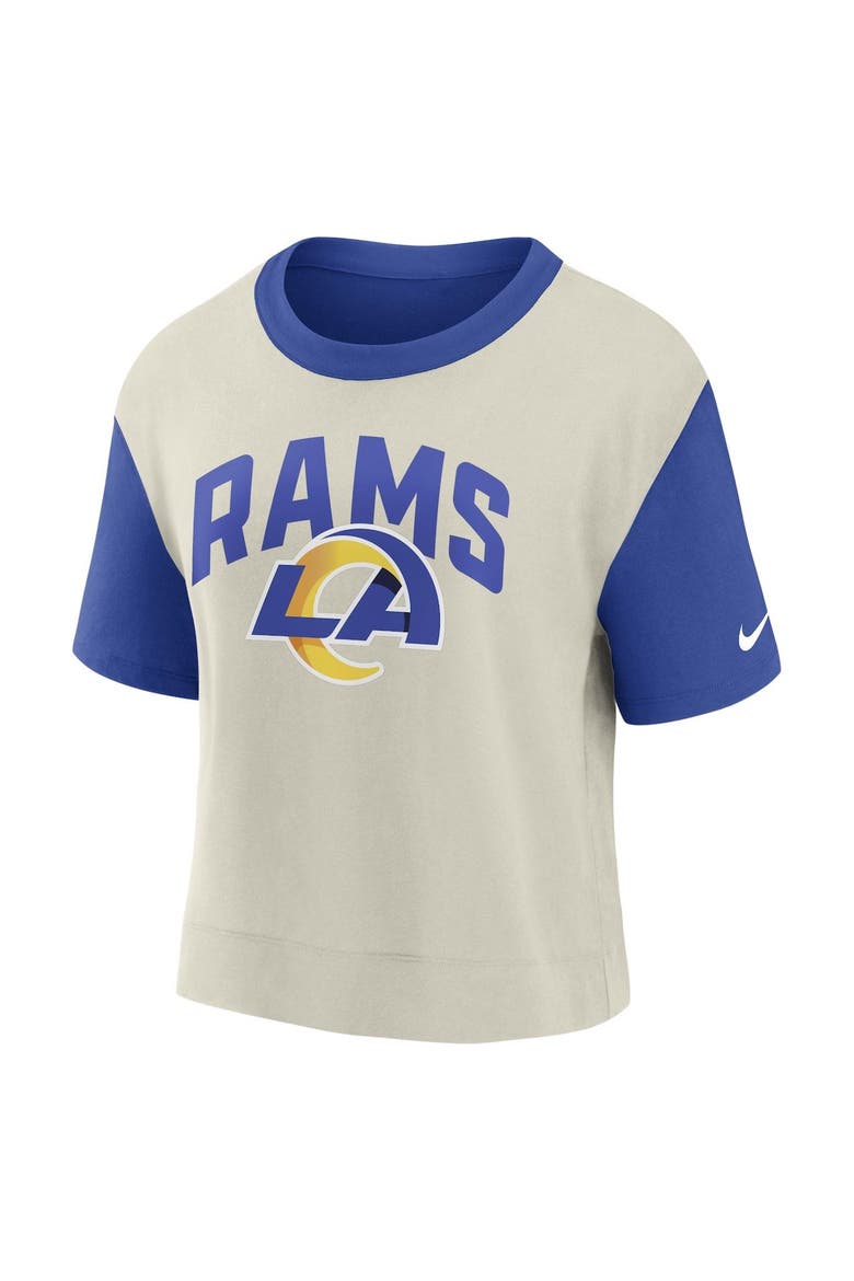 Women's Nike Royal/Bone Los Angeles Rams High Hip Fashion T-Shirt, Alternate, color, Royal