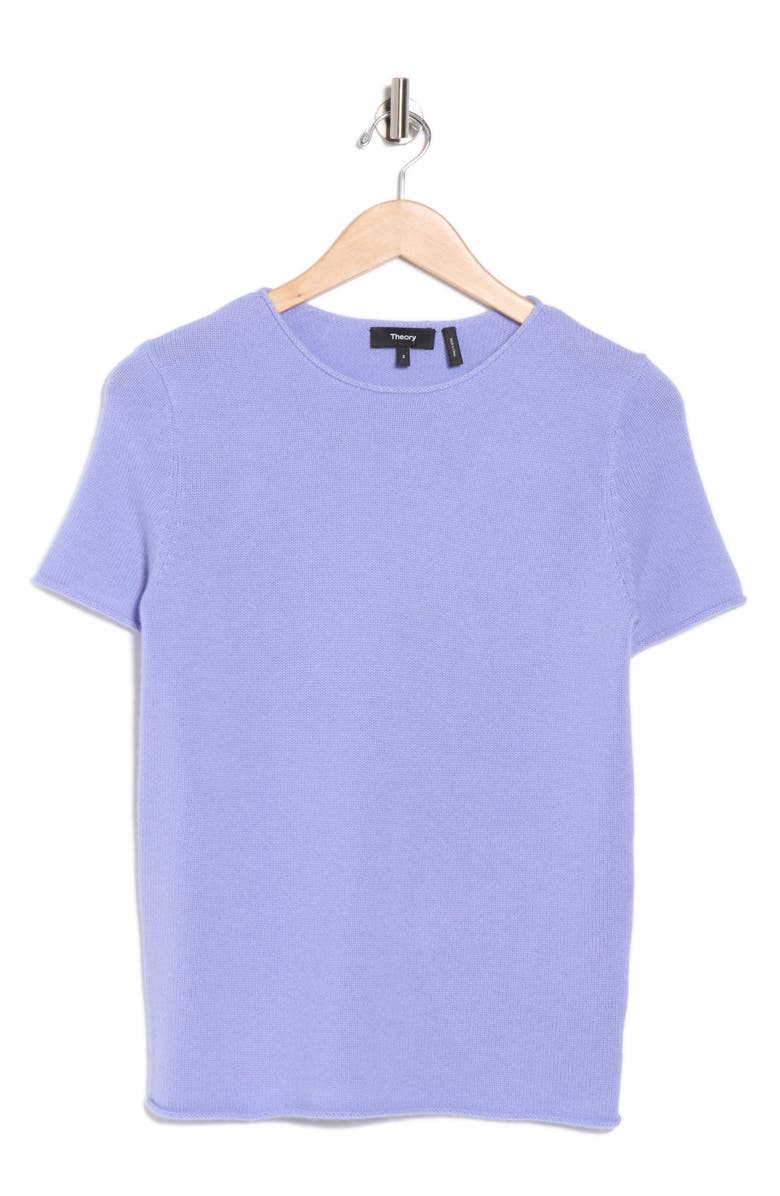 Theory Tolleree Short Sleeve Cashmere Sweater, Alternate, color, Grotto