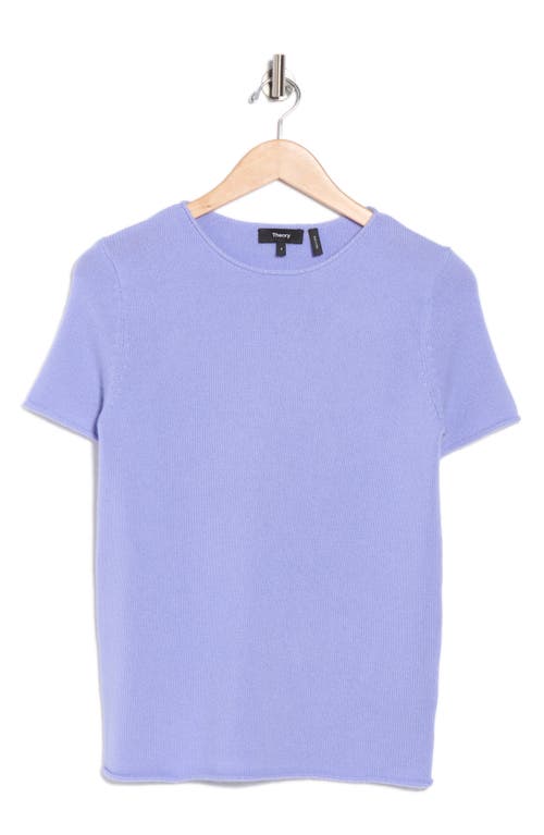 Theory Tolleree Short Sleeve Cashmere Sweater In Blue