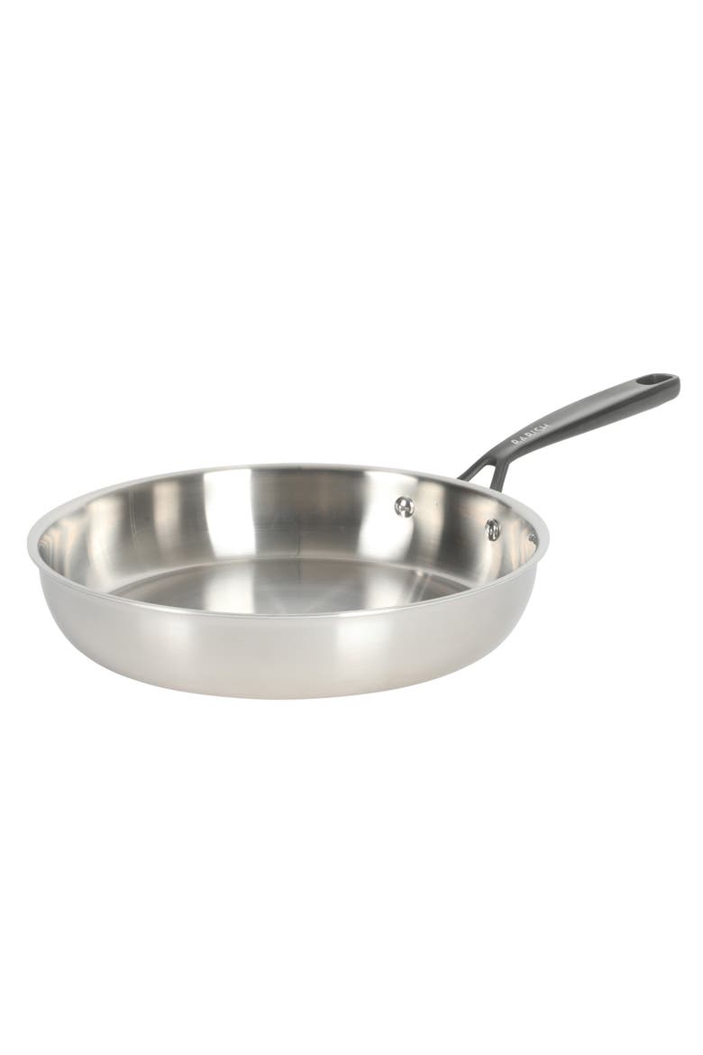 10 Inch Tri Ply Stainless Steel Frying Pan, Main, color, Stainless Steel-Black Handle