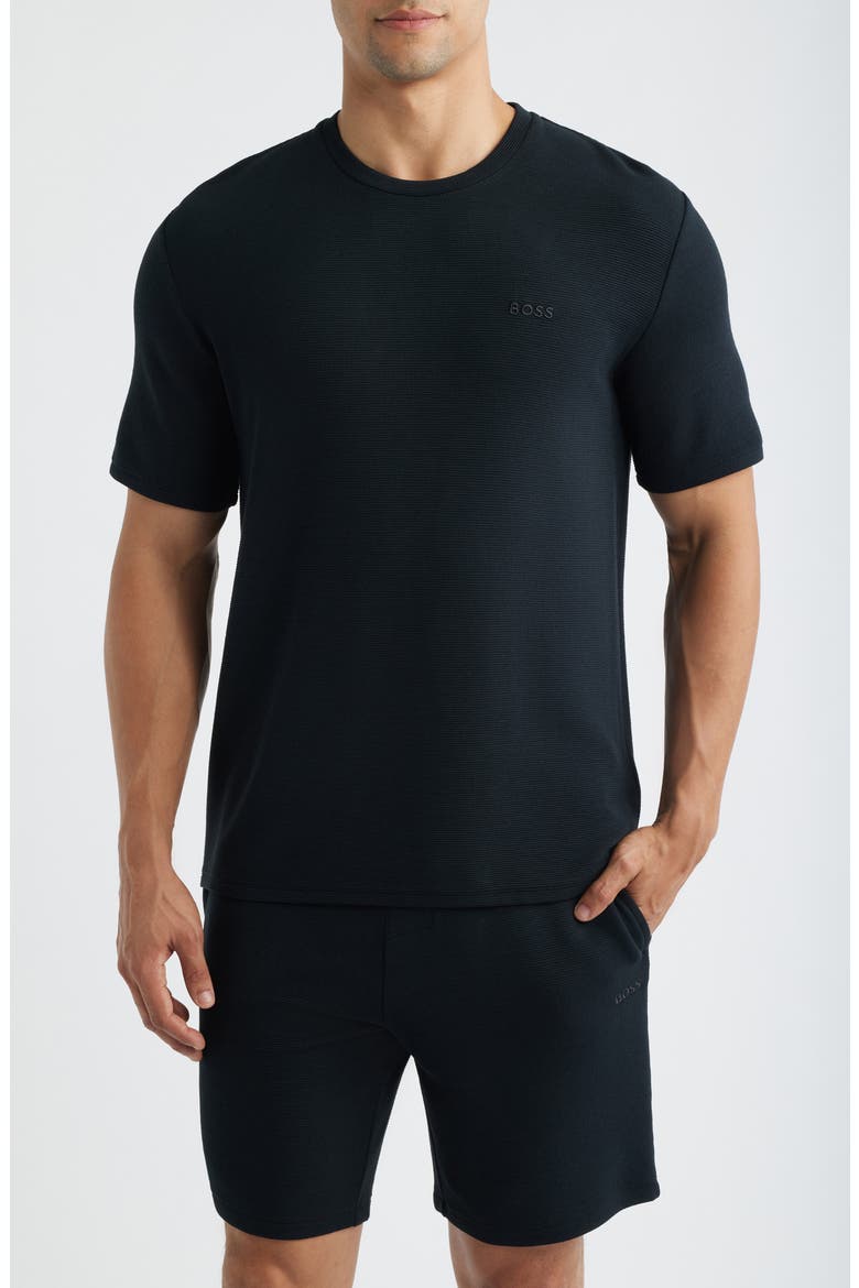 Rib Lounge T-Shirt, Main, color, BLACK