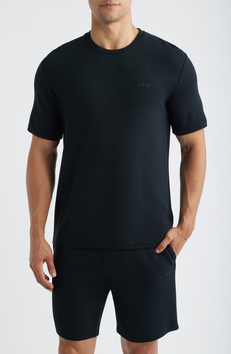 BOSS Rib Lounge T-Shirt, Main, color, Black