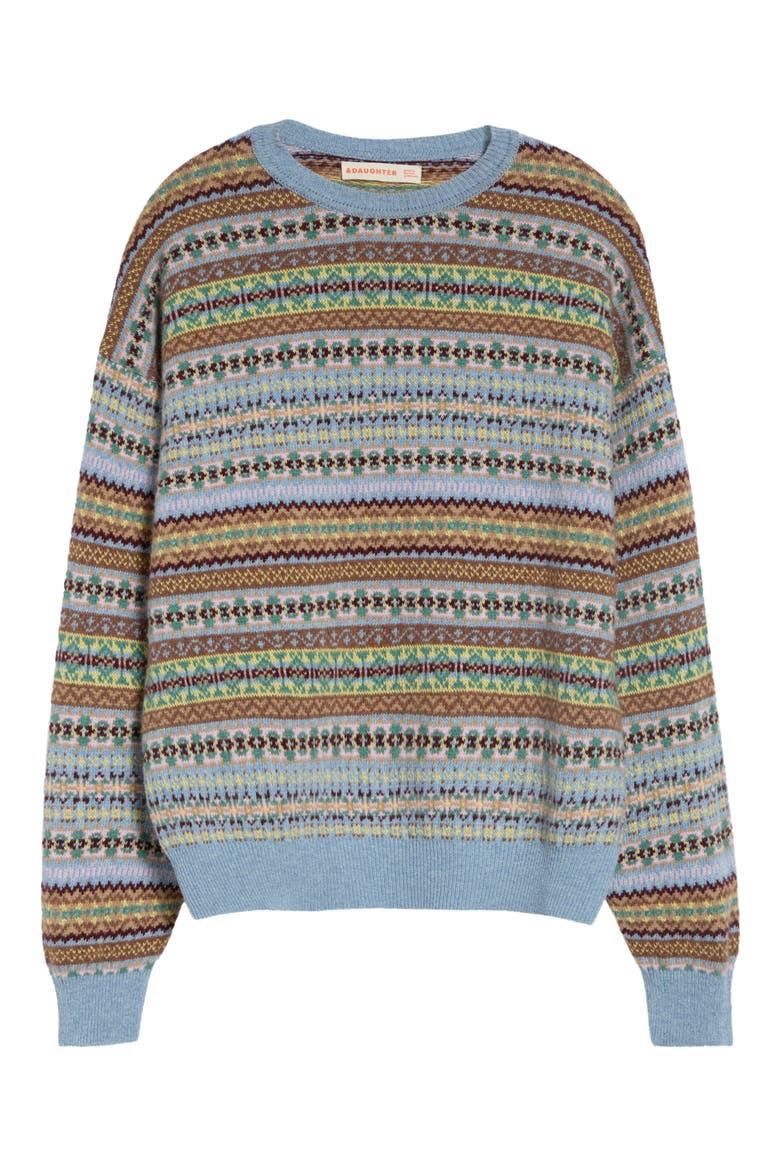 Lorne Oversized Fair Isle Crewneck Wool Sweater, Alternate, color, VINTAGE MULTI