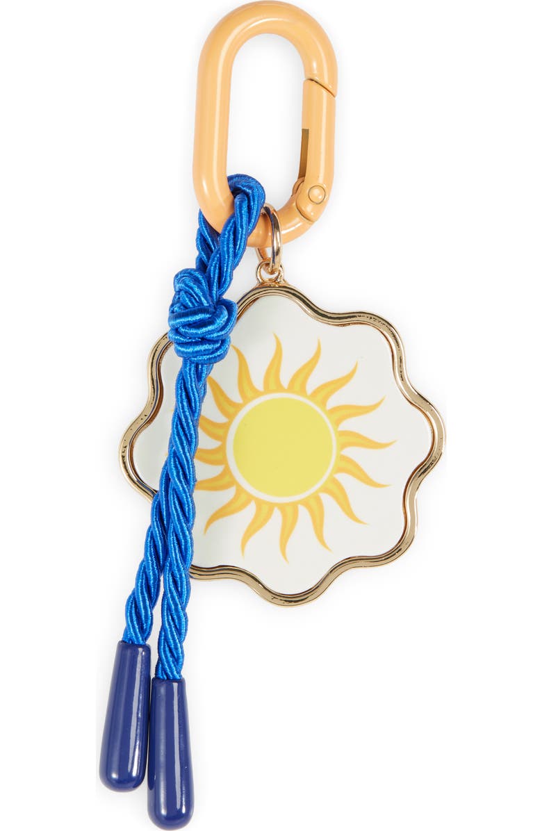 Leith Painted Sun Carabiner Clip Bag Charm, Main, color, Yellow Multi- Gold