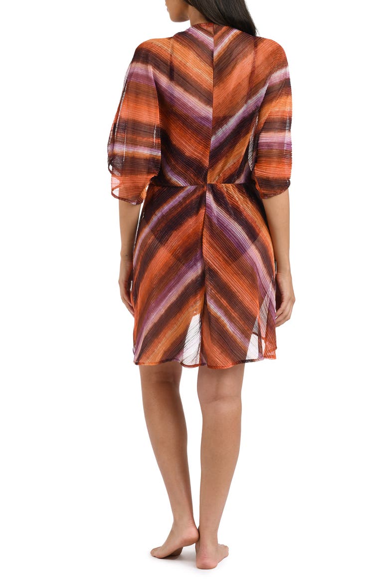 Horizon Twist Wrap Cover-Up Dress, Alternate, color, SUNSET