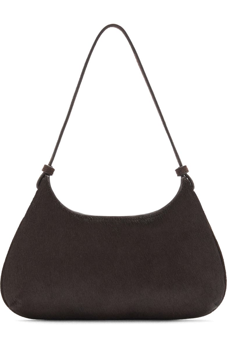 MANGO Leather & Genuine Calf Hair Shoulder Bag, Main, color,