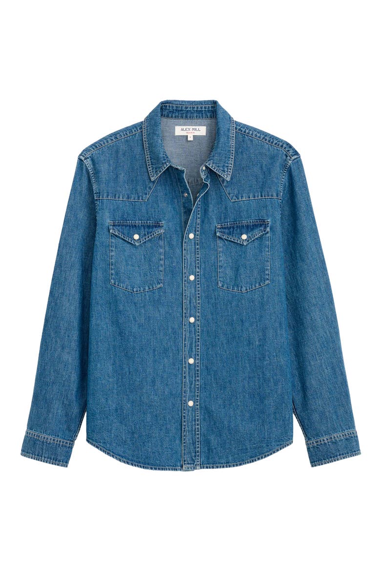 Jackson Denim Western Snap-Up Shirt, Alternate, color, VINTAGE WASH