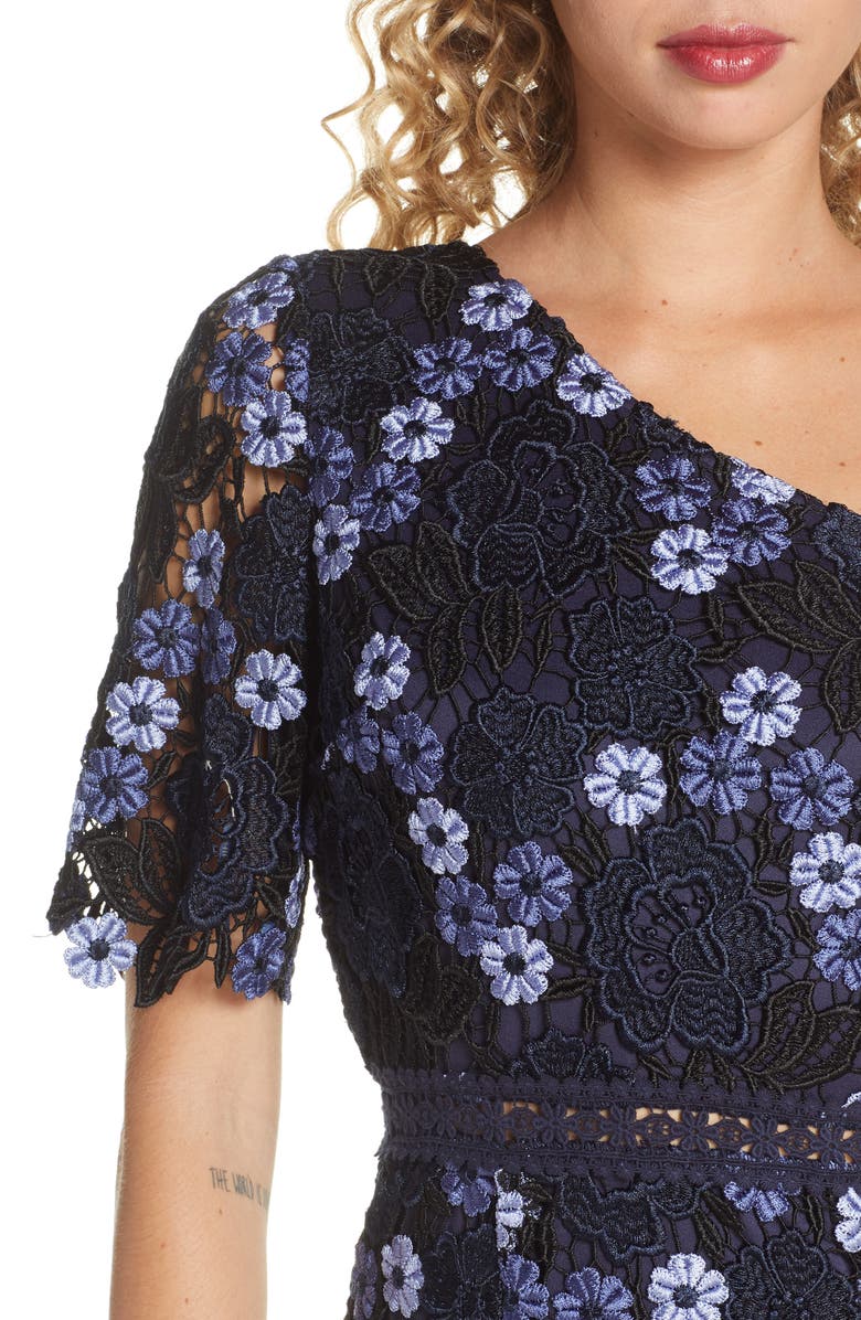 Chi Chi London Lenka One-Shoulder Crochet Lace Cocktail Dress, Alternate, color, 