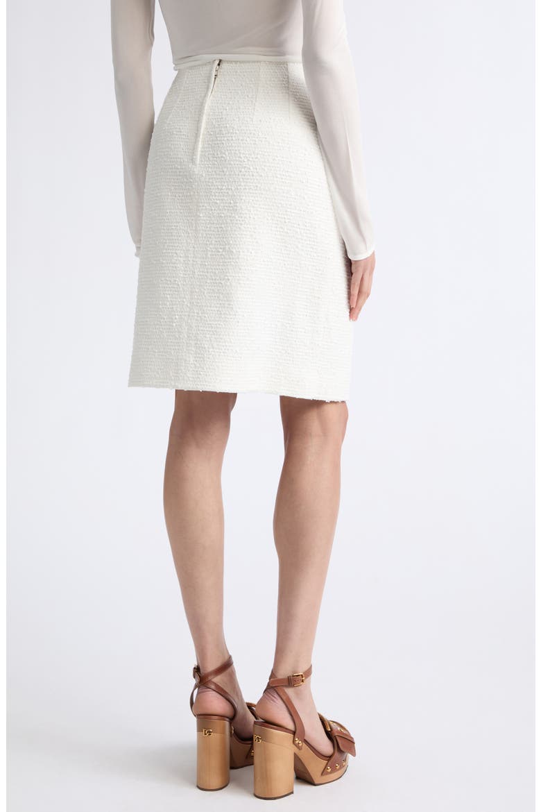 Jewel Button A-Line Rachel Tweed Skirt, Alternate, color, W0001 BIANCO NATURALE