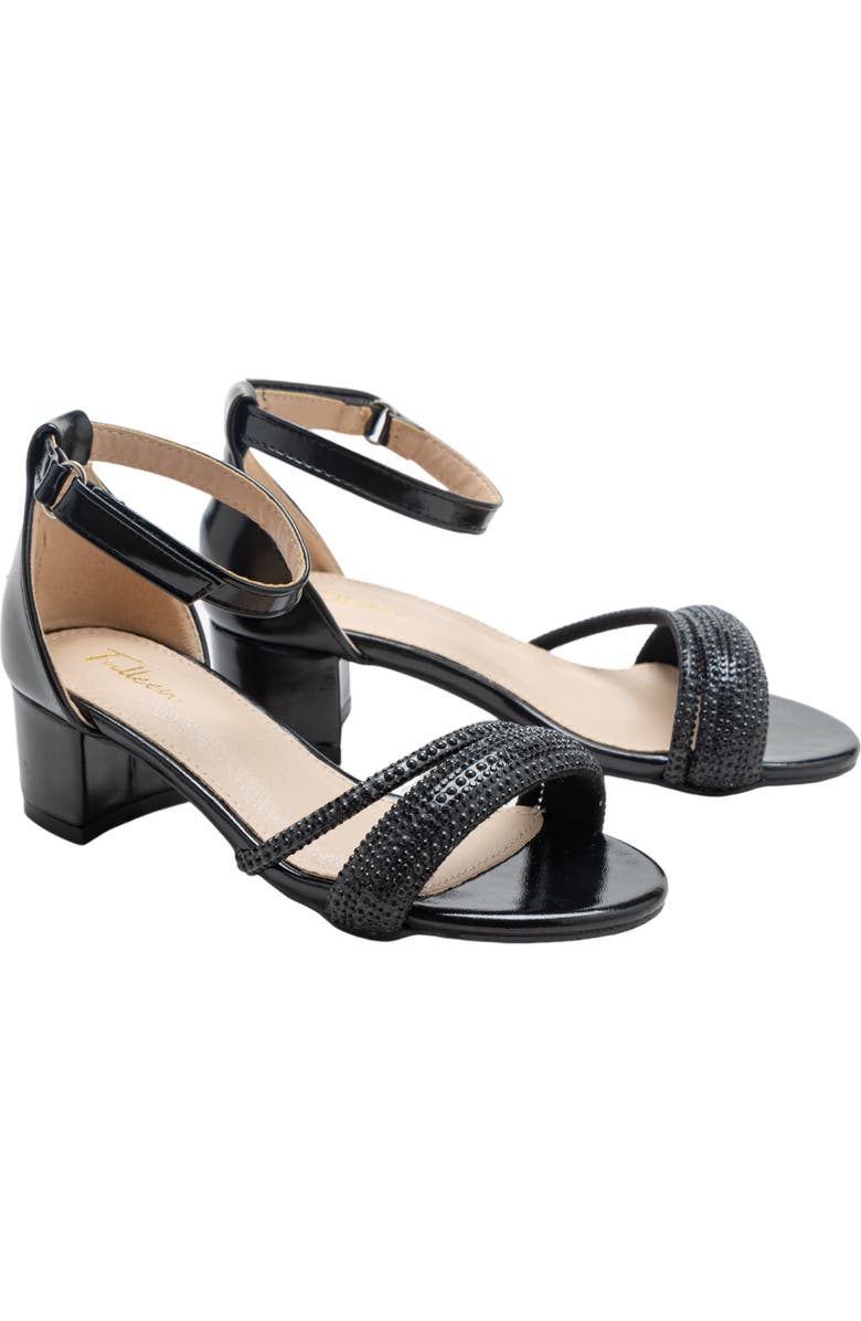 Tulleen Diagonal Rhinestone Band Block Heels, Main, color, Black