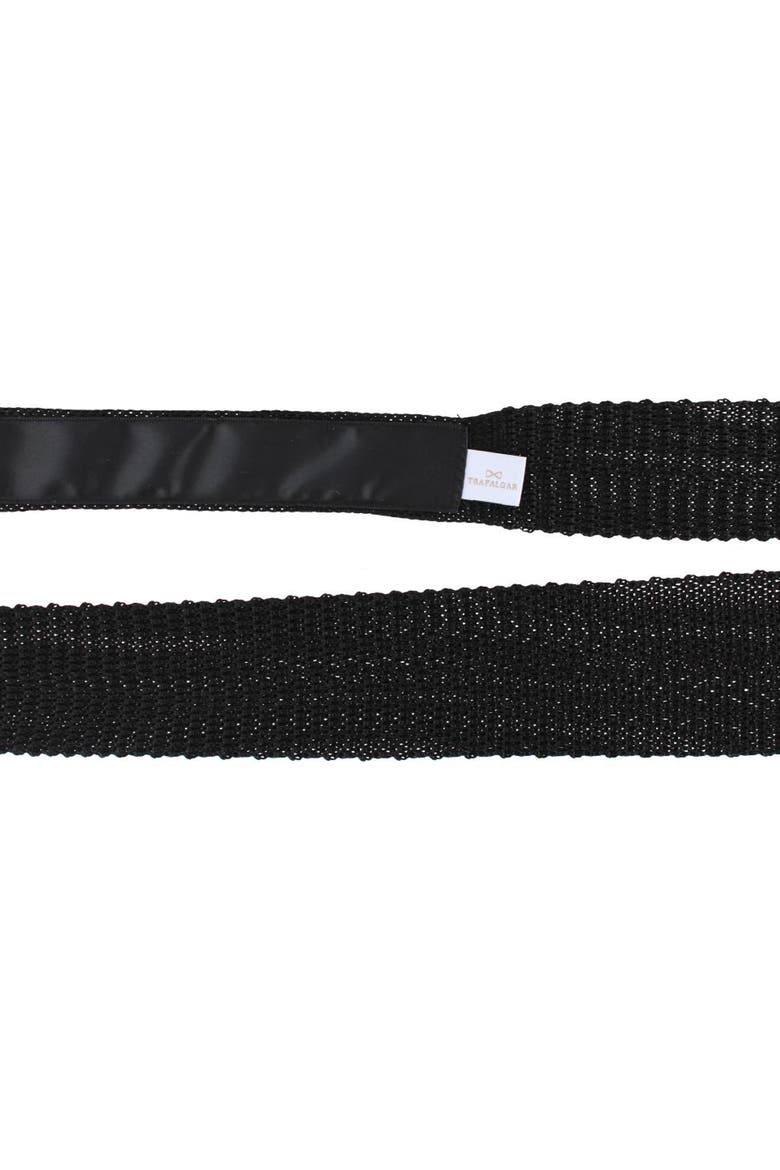 Zion Knit Silk Solid Colored Necktie, Alternate, color, Black