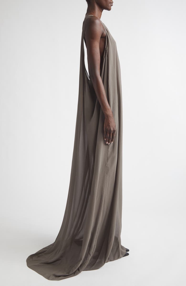 Rick Owens Temple Abito Silk Georgette Tank Gown, Alternate, color, Dust