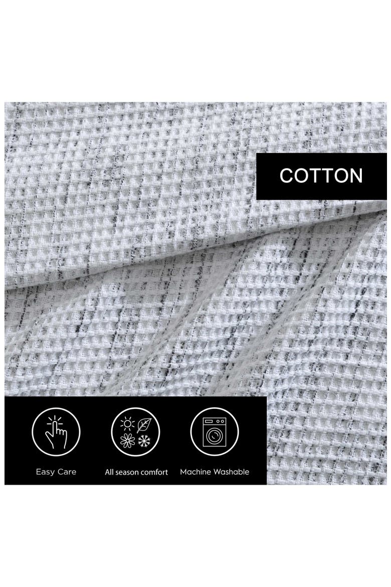 Jaspe Waffle Stitch Blanket, Alternate, color, WHITE/ BLACK