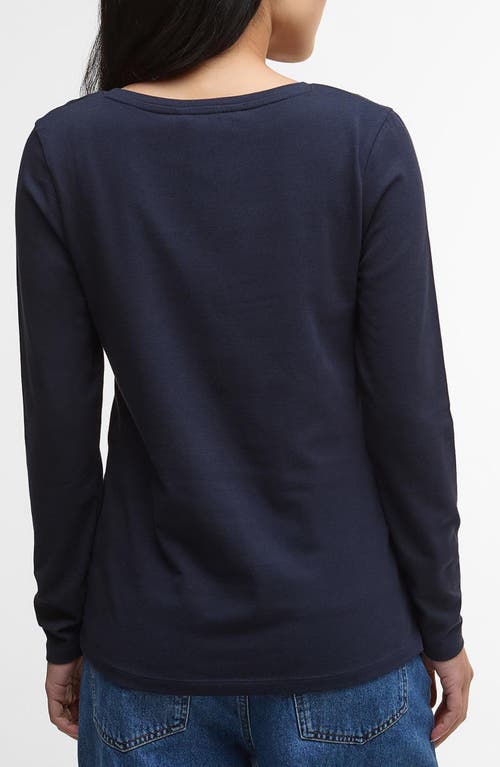 Barbour Hedley Long Sleeve Cotton Graphic T-shirt In Blue