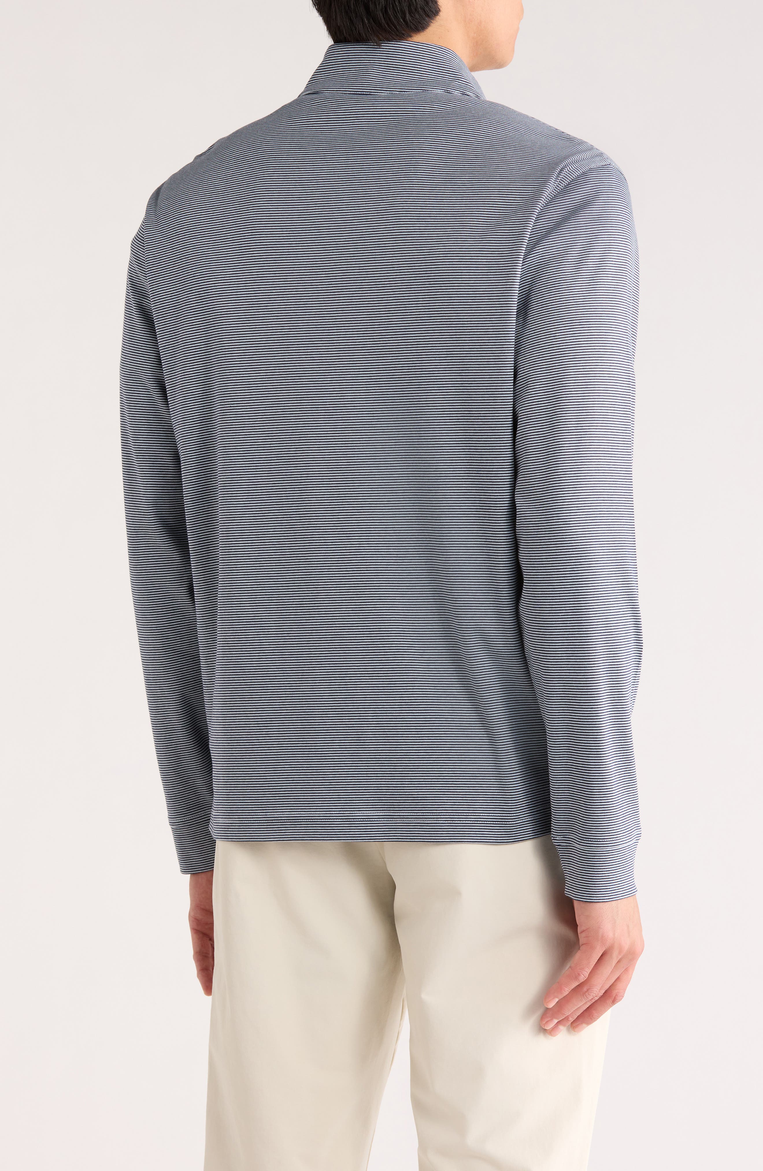 Stripe Quarter Zip Pullover Sweater - image 4