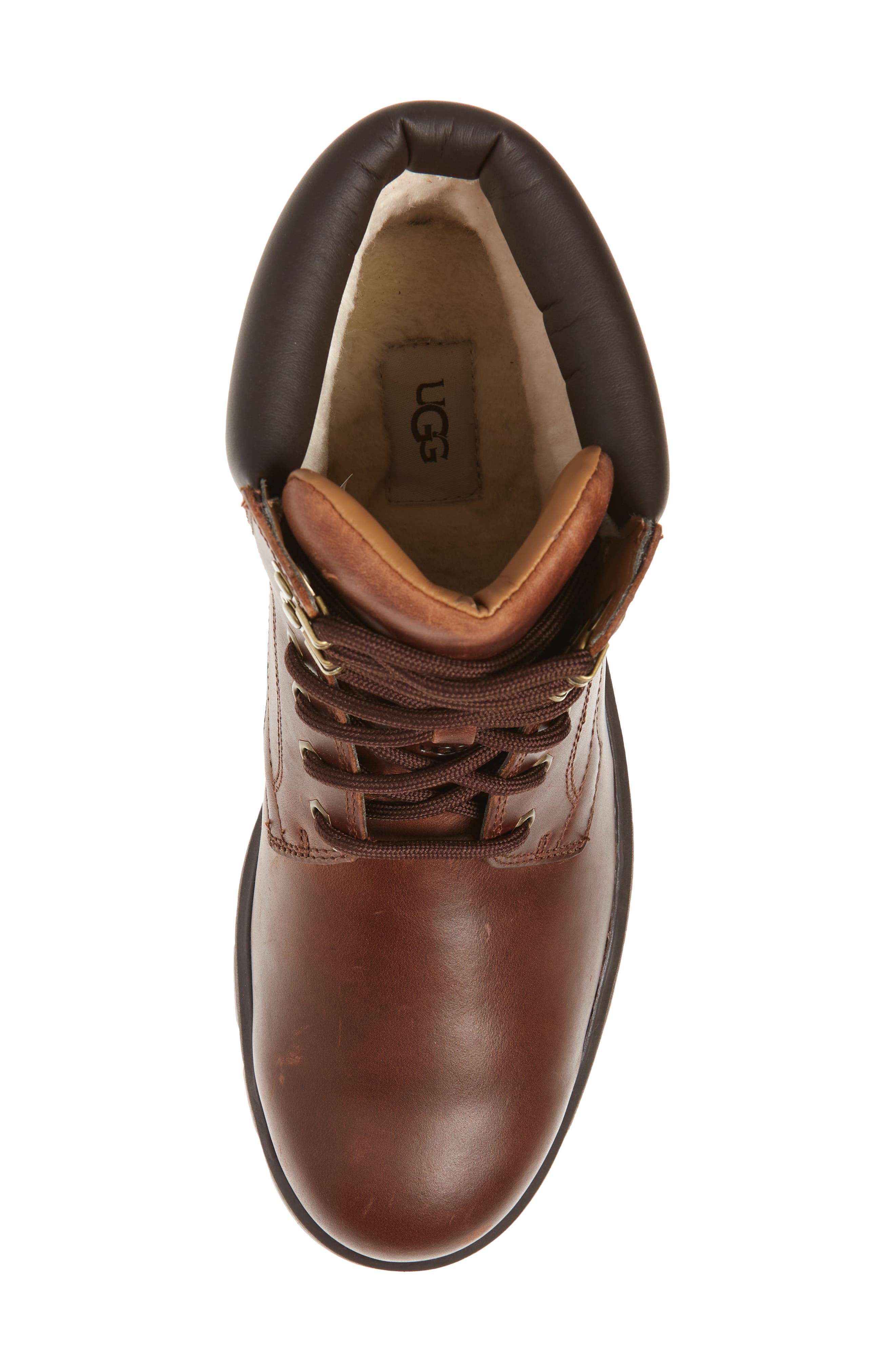 Stenton Water Repellent Leather Boot, Alternate, color, CHESTNUT LEATHER