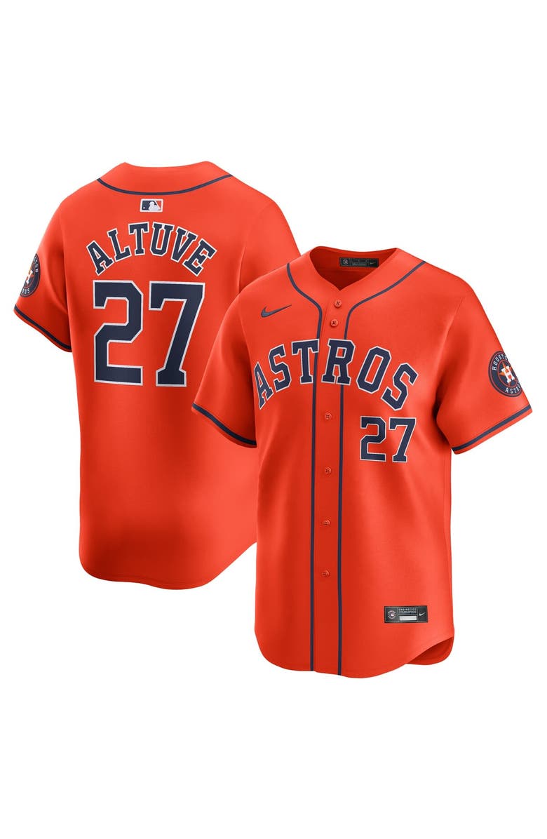 Nike Men's Nike Jose Altuve Orange Houston Astros Alternate Limited Player Jersey, Main, color, 